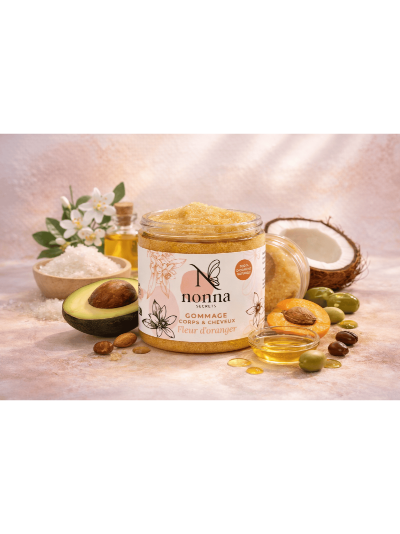 Fleur d’Oranger – Gommage naturel corps & cuir chevelu exfoliant et nourrissant