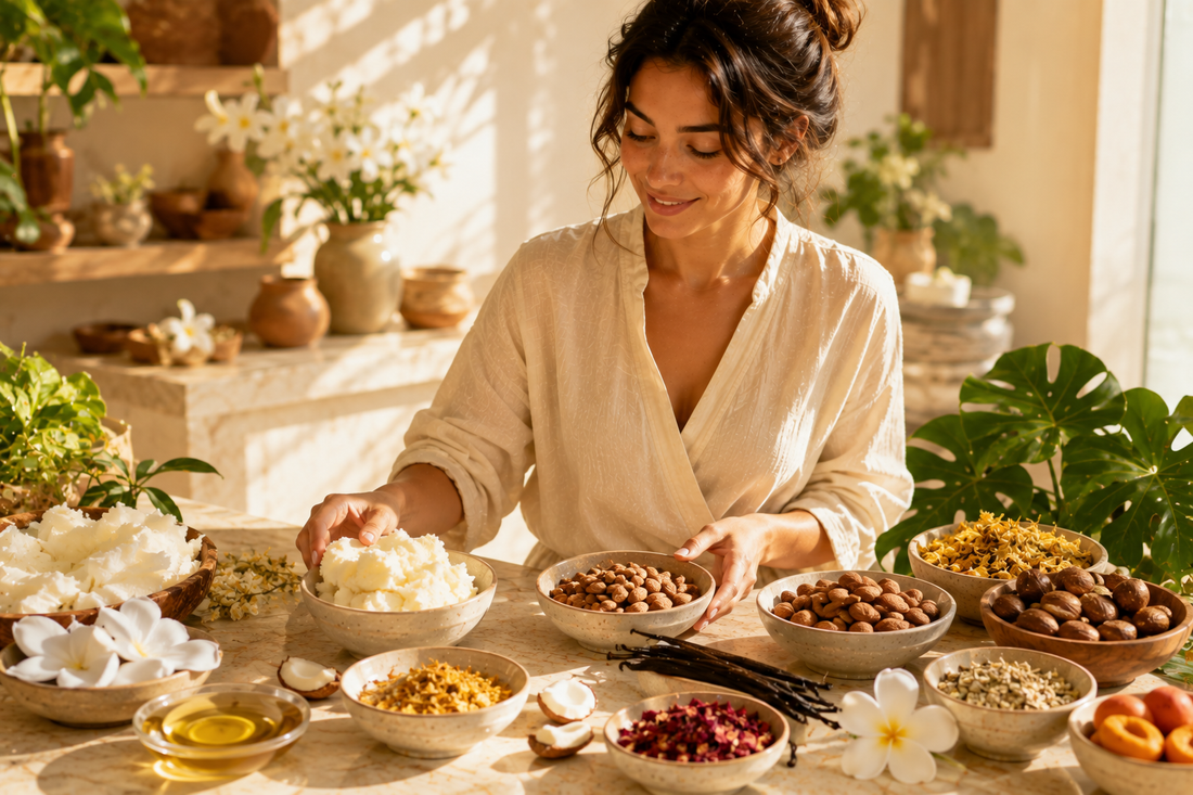 Produits cosmétiques naturels pour une routine de soin du corps et des cheveux