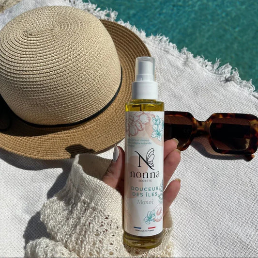 Douceur des Îles – Huile sèche nourrissante corps & cheveux au monoï