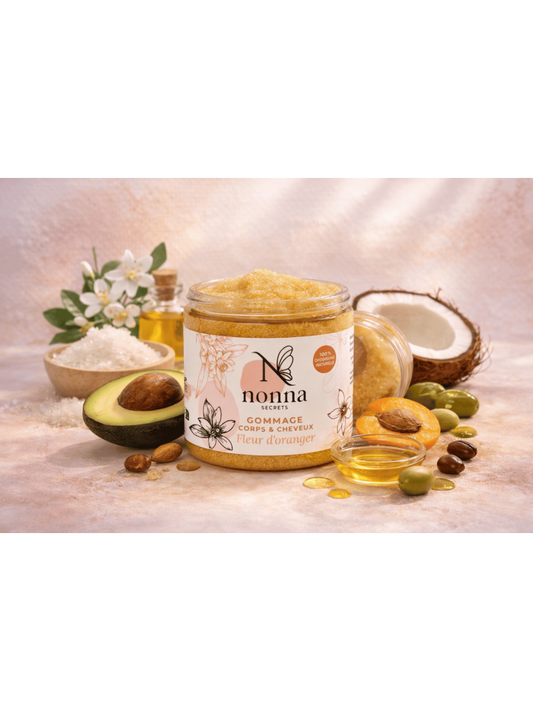 Fleur d’Oranger – Gommage naturel corps & cuir chevelu exfoliant et nourrissant